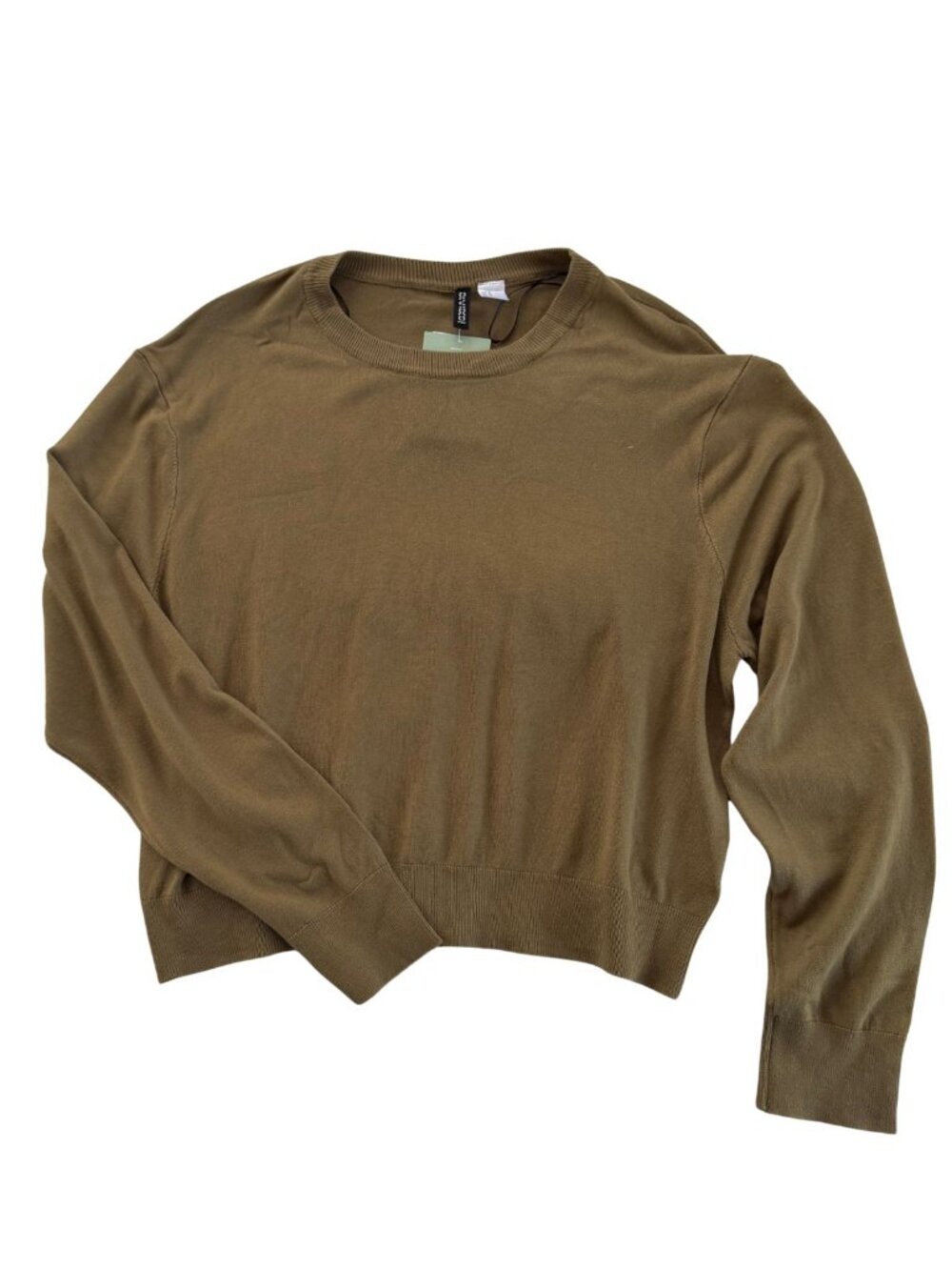 NWT H&M Divided Olive Green Fine Knit Crewneck Sweater SZ M